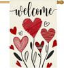 Valentines House Ag Double Sided Outside Welcome Outdoor Love Heart Ower Seasonal Decorative Garden Holiday D EEZ