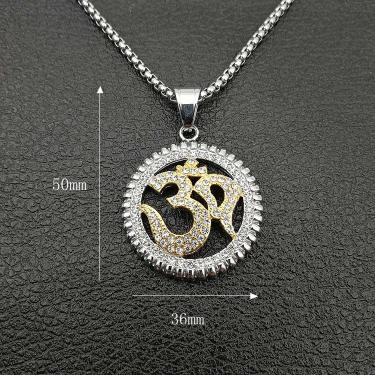 2026 Fashion Personality Party Wear Accessories, Gold-plated Diamond Symbol Pendant