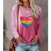 2025 Autumn & Winter Women's New Casual Crew Neck Long Sleeve Top 3D Colorful Love Pattern