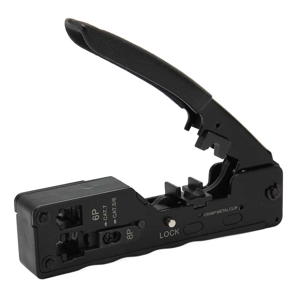 RJ45 Crimp Tool Adjustable Crimping Mode Safety Lock Ethernet Crimping Tool with Skid Resistance
