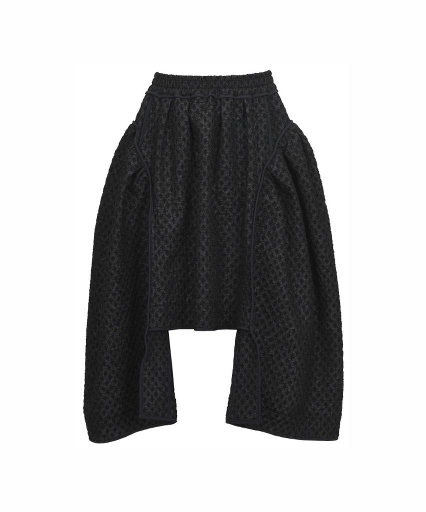 Bimuet Cut-Line Detail Voluminous Skirt Black