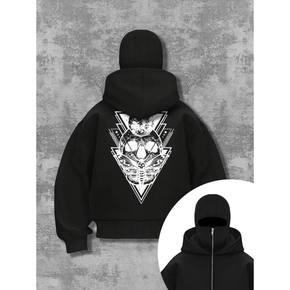 Шанглиан Толстовка с капюшоном на молнии Пальто Унисекс Весна Осень Зима Флис Двойной капюшон Толстовка для мужчин