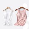Summer Plus Size Casual Modal Women Camisole with Chest Pad Female Loose Bottoming Sleeveless Vest Tank Top