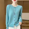 Весенне-осенний новый кардиган из бархата Энди, цветные пуговицы, вязаный кардиган, женский свитер с круглым вырезом, свободная куртка, мягкий восковой универсальный топ