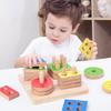 Early Education Children Benefit Intelligence Building Blocks Four Sets Of Column Geometric Shape Color Cognitive Stacking Height