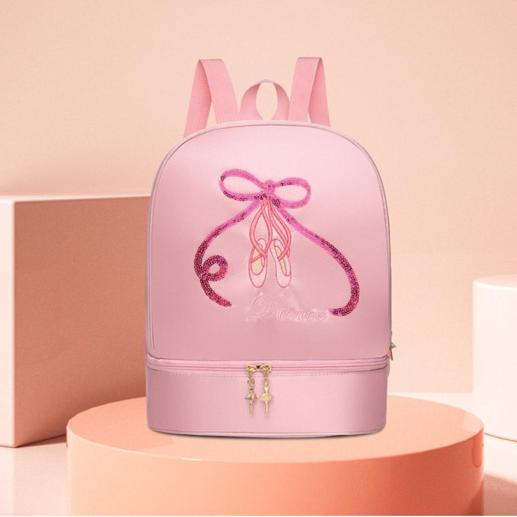 Двойная балетная сумка на плечо для девочек, сумка для танцев балерины для детей, рюкзак для хранения для латинских танцев, сумки для балета и танцев для девочек