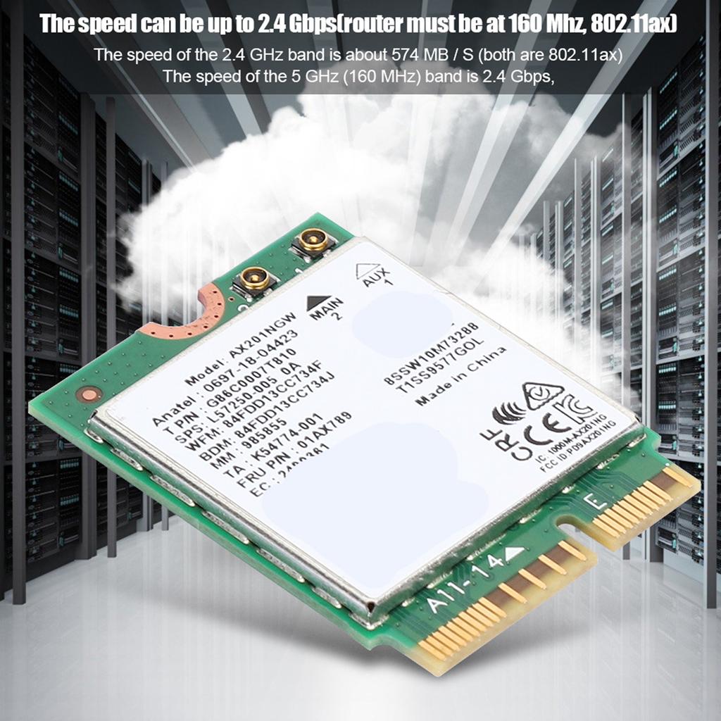 Сетевая карта для Intel AX201NGW WIFI 6 Gigabit 2400M M.2.CNVio2 Интерфейс для Bluetooth 5.0