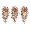 1/2/3/6Pcs Hanging Artificial Violet Flower UV Resistant Realistic Fake Flower Wedding Party Indoor Outdoor Garden Wall Hanging Faux Flower Decoration