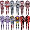 3D Digital Printing Stage Performance Costumes Adults Halloween Events Carnival Theme Party Cosplay Outfit Pretend Game Jumpsuit