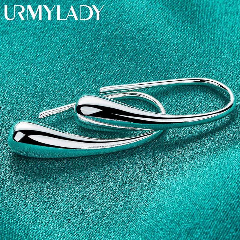 URMYLADY 925 Sterling Silver Wedding Women High-quality Classic Drop Bracelets Earrings Necklace Rings Fashion Jewelry Sets