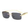 Безрамные квадратные солнцезащитные очки Гепард Унисекс Ретро Леопардовый металлический дизайн