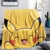 Various Pikachu print flannel blanket, suitable for home use, perfect gift choice, warm and comfortable for living room