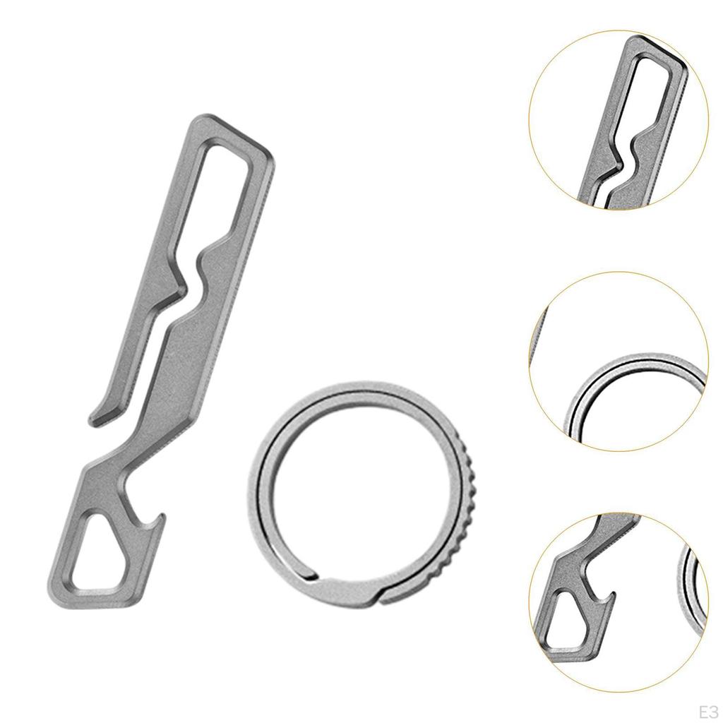 Открывалка для бутылок, многофункциональный компактный брелок из титанового сплава для использования на открытом воздухе