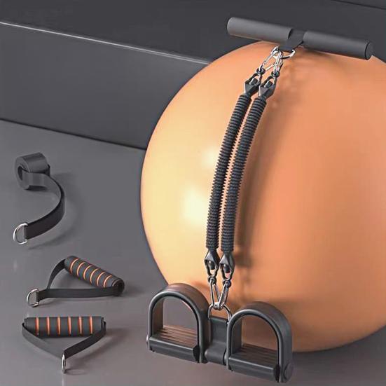 2/3/4-Tube Pedal Puller Resistance Band with Handle Multifunction Elastic Yoga Sit-up