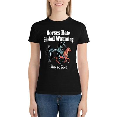 Лошади ненавидят глобальное потепление, и я тоже. Толстовка, футболка, футболки с рисунком, симпатичная одежда, женская футболка