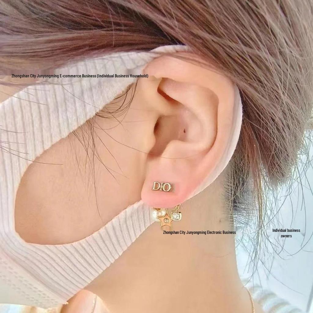 Серьги Di Jia со звездой и жемчугом, с кисточкой - Женские милые бриллиантовые пусеты