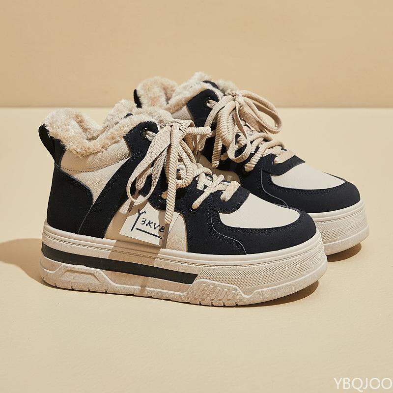 Зимняя обувь новая женская обувь на толстой подошве спортивная обувь для скейтборда теплая повседневная простая удобная нескользящая женская обувь