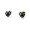 [M1757] - Black 'Love' Silver Earrings (5 Mm)