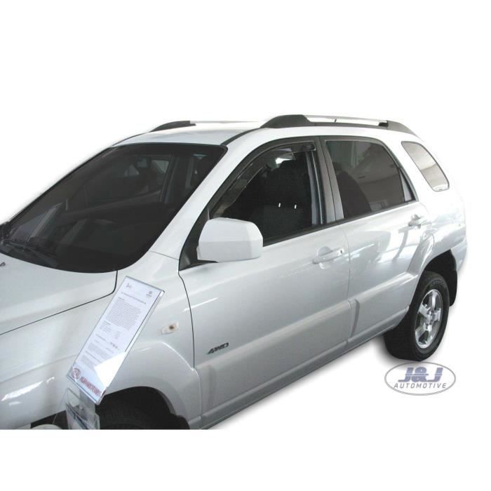Дефлекторы воздуха - J&J AUTOMOTIVE - Kia Sportage 2004-2010 - Тонированные - Усиленный акрил - Простая установка