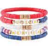 RISHEGAE Heishi Beaded Stretch Bracelets for Women Stackable Polymer Clay Beads Bracelets Friendship Boho Summer Beach Bracelet Jewelry Set