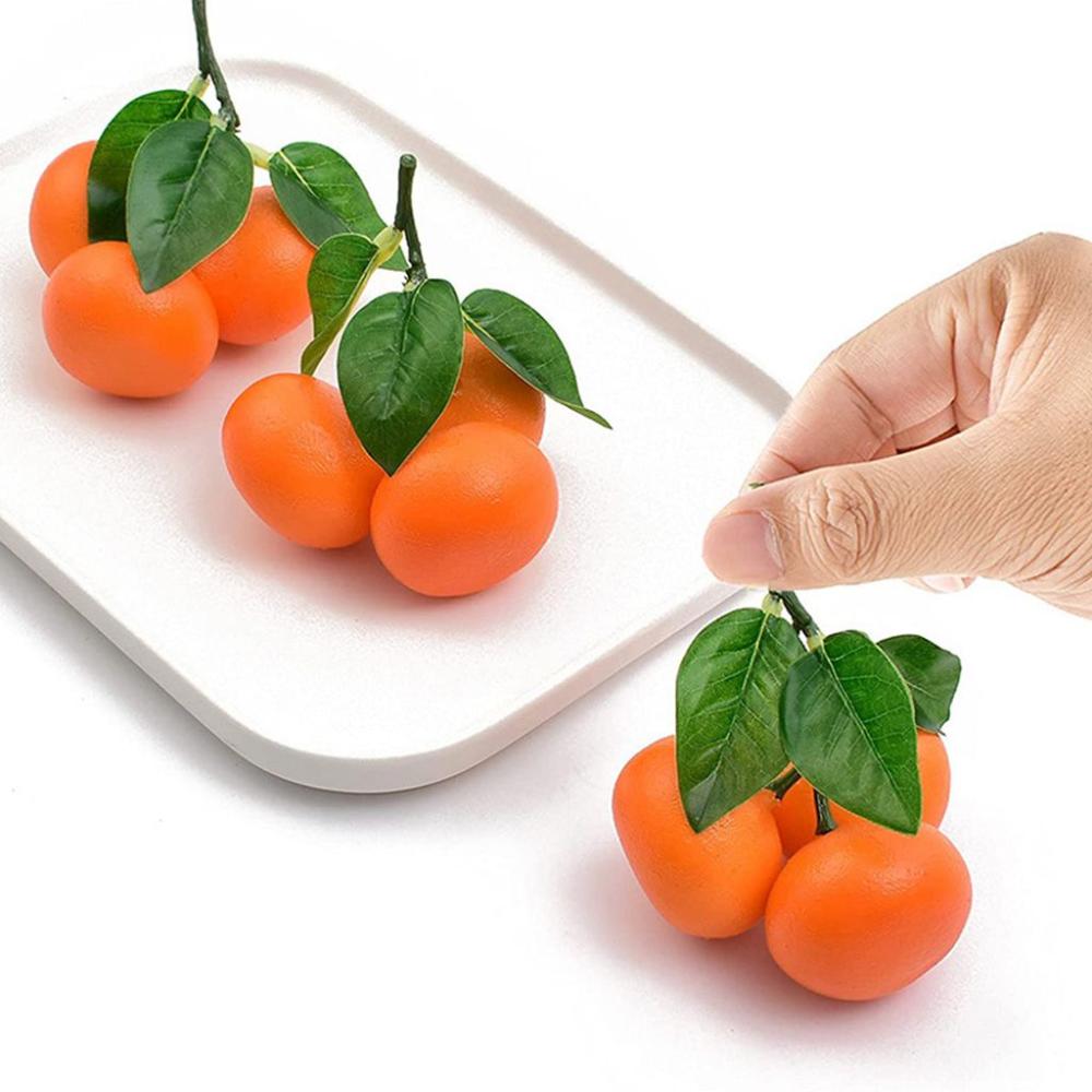 Ornaments 3-6 Branches Imitation Fruits Artificial Fruit Party Decor Fake Oranges Tangerine Model