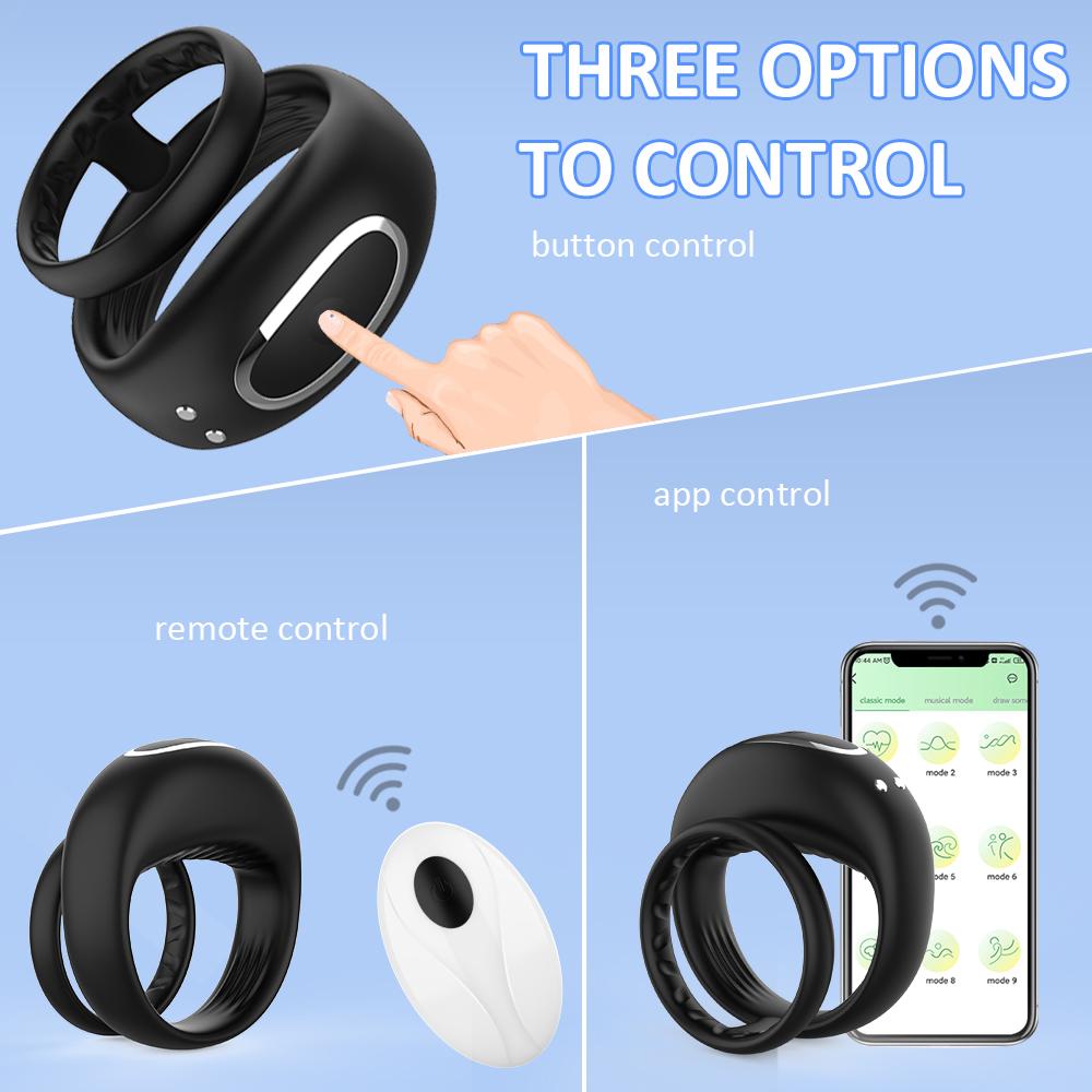 Беспроводной Пульт Управления Кольцо для Пениса Вибратор Управление через Приложение Мужской Мастурбатор Задержка Эякуляции Кольцо для Пениса Взрослые Секс-Игрушки для Мужчин 18+