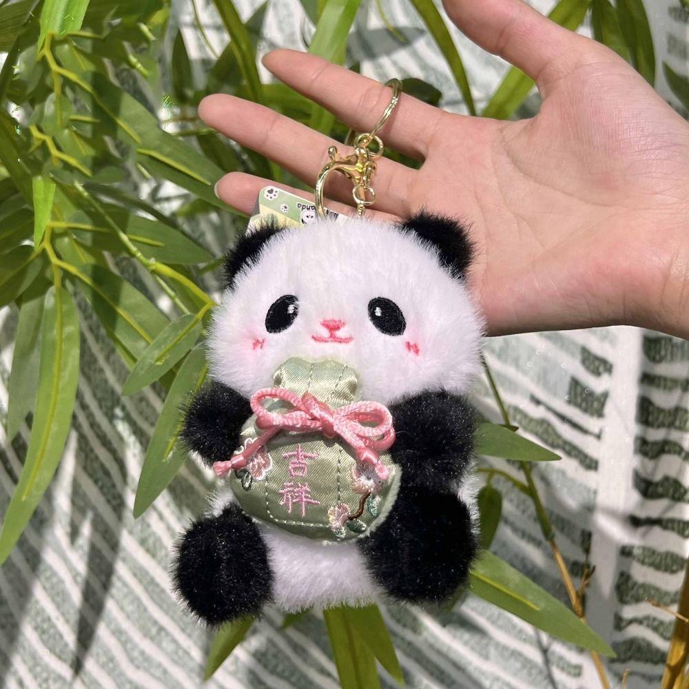 PP Cotton Chinese Panda Keychain Jewelry Stuffed Animal Pendant Children Gifts