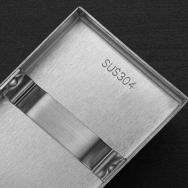 Customizable 4 Inch Stainless Steel SUS304 Concealed Invisible Tile Insert for Hotel Use-Long Linear Floor Drain for Bathroom