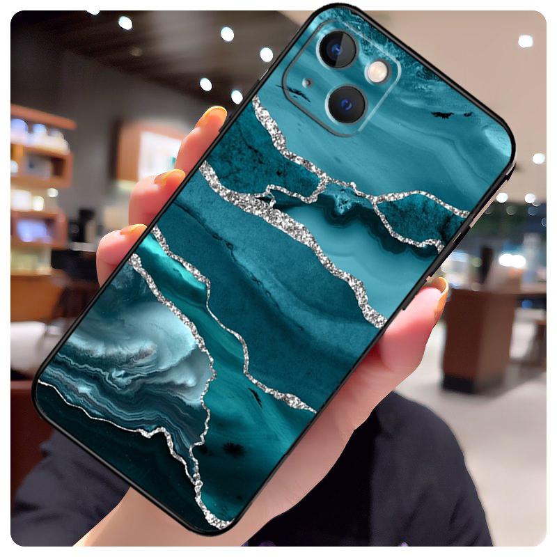 Чехол с рисунком из бирюзово-синего золотого агата и мрамора для iPhone 14 Pro Max 16 15 11 12 13 17 Pro Max mini 15 16 Plus 16e 17 Air Чехол для телефона