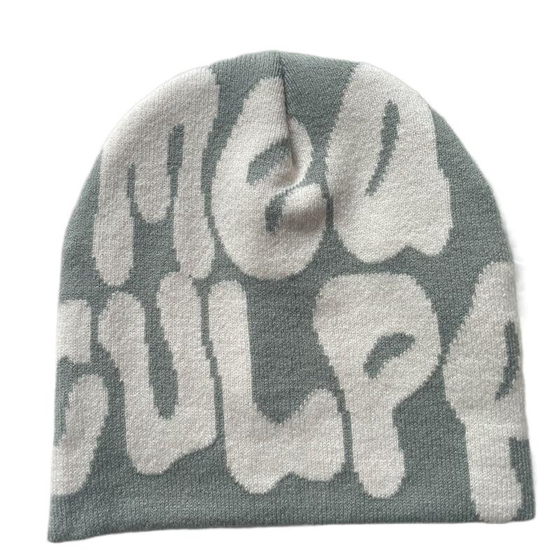 Hot Sell Customized Adult Fashion Printing Soft Winter Hat Knitted With Letters for Men and Women