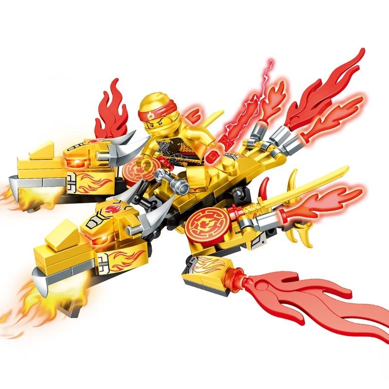 566 шт., ниндзя, золотой трехголовый дракон, 4 в 1, строительные блоки, игрушки для детей, кирпичи «сделай сам», головоломки, игрушки для мальчика