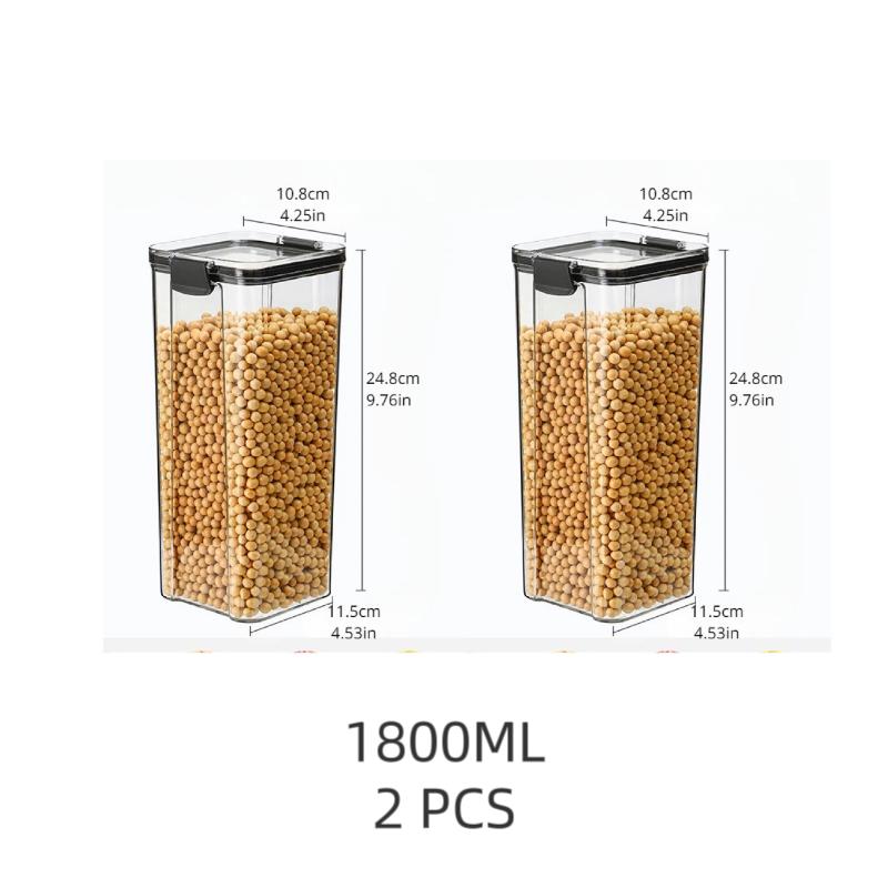 Утолщенный герметичный резервуар для хранения, квадратный прозрачный набор ящиков для хранения сухофруктов, штабелируемые кухонные контейнеры для хранения зерна