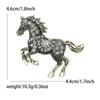 Luxurious, Four-Colored Year of the Horse Enamel Brooch Pin, Perfectly Suited for Both Sexes