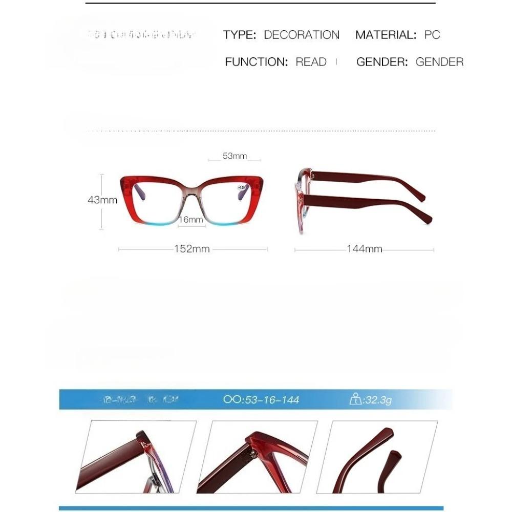 Оверсайз Рамка HD Очки для чтения Мужские и Женские Модные Большие Квадратные Очки с защитой от синего света для пресбиопии Диоптрии