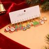 6-Piece Christmas Earrings Set: Cute Cartoon Snowman & Santa Claus Drop Pendants.