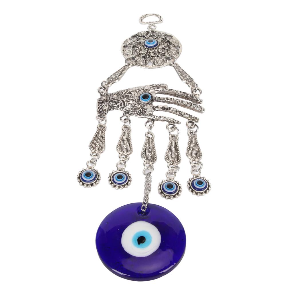 Eye Hanging Ornament Retro Style Lucky Fortune Vibrant Alloy Coloured Glaze Blue Eye Ornament for Car Bedroom Office