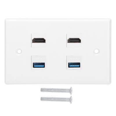 2 HDMI Female to Female Buck 2USB Buckle настенная панель для дома и отеля