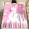 Warm and Comfortable Swan Soft Blanket Sofa Bed Cover Four Season Soft Fluffy Quilt Blanket Flannel Throw for Outdoor LeisureNap