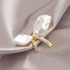 Gold Tone Butterfly Brooch Pearl Like Women Pearl Butterfly Brooch High End Lapel Pin  Necklines