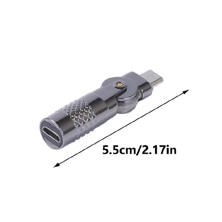 Алюминиевый адаптер Type C/USB на Type C/USB под углом 90 градусов для быстрой зарядки 60 Вт и передачи данных между несколькими устройствами