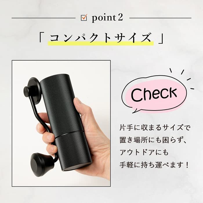 Manual Coffee Grinder, Mortar-Type, Stainless Steel Blade, 25g Capacity, Adjustable Coarseness, Lightweight, Compact, Labor-Saving, Portable, Mill