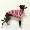Red Striped High-Neck Spring T-Shirt for Mid Dog Elastic Cotton Long Sleeves Coat for Italy Greyhound Wellington Soft Pajamas