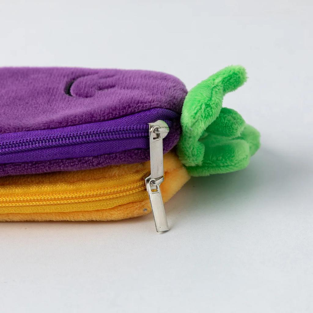 1 шт. милый мультяшный баклажан морковка плюшевый пенал детский портативный настольный канцелярский мешок монетница кавайный подарок школьные принадлежности