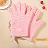 In-Stock Silicone Heat-Insulating Gloves with Padded Five-Finger Design and Widened Edge for Baking and Oven Use