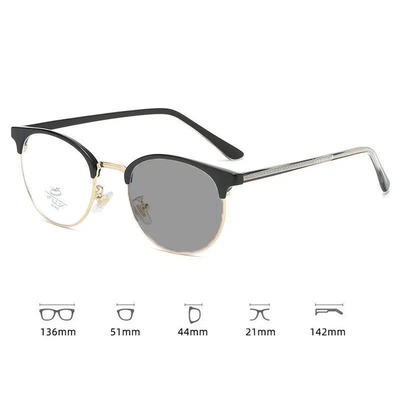 Fashion Outdoor 2 In 1 Color Changing Sunglasses for Presbyopia Unisex Women Men's Eyeglasses Finished Photochromic Plus Eyewear