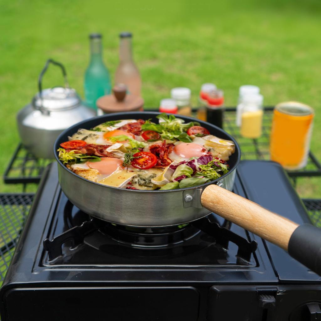 Nonstick Camping Frying Pan Durable Lightweight Camping Cookware for Cooking Egg Steak Omelette Pan Griddle Tableware