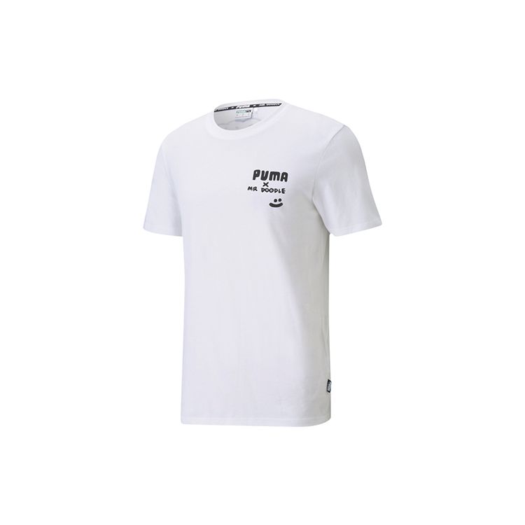 Puma X Mr Doodle Short Sleeve T-Shirt Men Tops White 598641-02