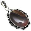Pendant Polygram Jasper Gemstone Mother'Day Silver Jewelry 2.25"