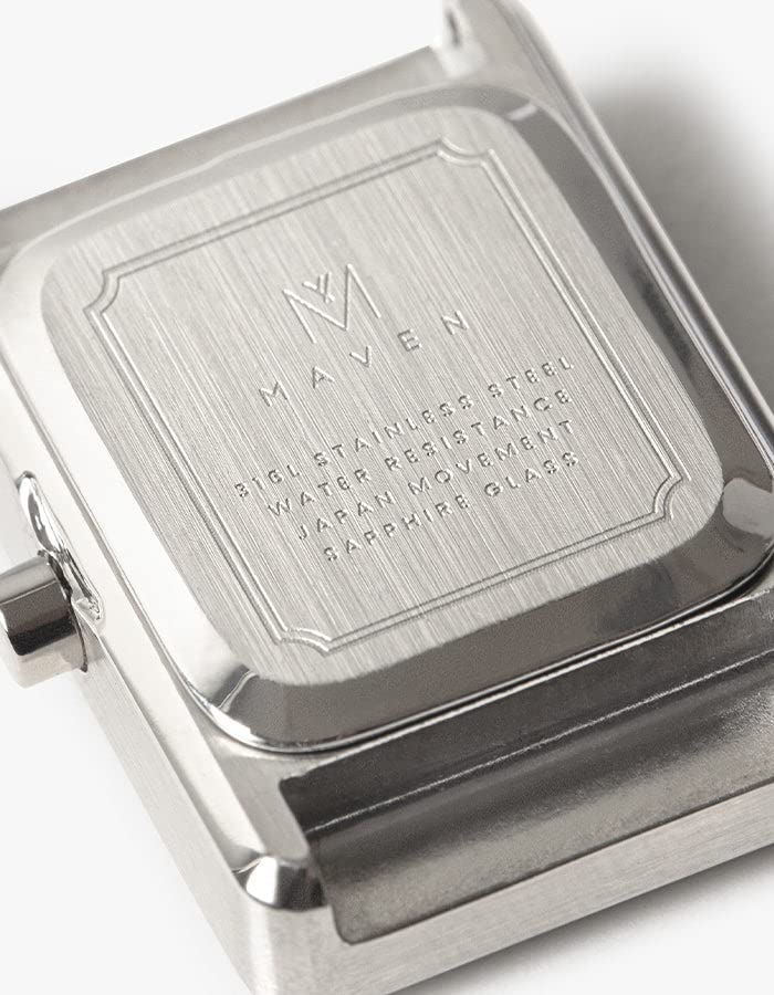 Maven Watches 18 мм СЕРИЯ THE DECO Квадратный Тип Минималистичные Модные Часы (Шеврон Черный 18 мм)