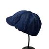 Джинсовая этикетка для стирки Винтажная британская кепка газетчика Concave Cloud Beret Forward Hat Pumpkin Hat Women